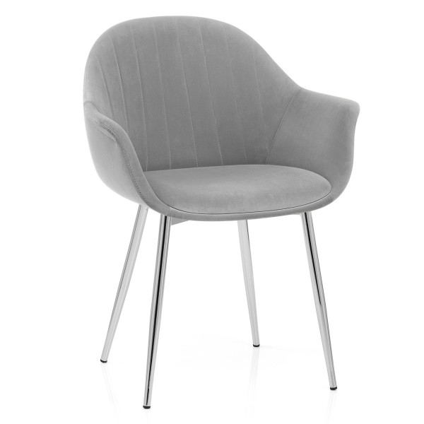 Chaise Métal Velours - Flare Gris Chaise Métal Velours - Flare Gris