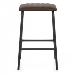 Tabouret Métal Cuir - Sasha Noir