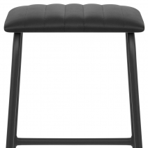 Tabouret Métal Cuir - Sasha Noir