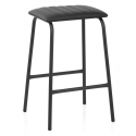 Tabouret Métal Cuir - Sasha Noir