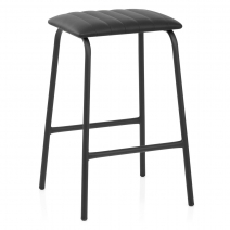 Tabouret Métal Cuir - Sasha Noir