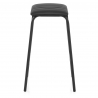 Tabouret Métal Cuir - Sasha Noir