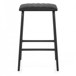 Tabouret Métal Cuir - Sasha Noir