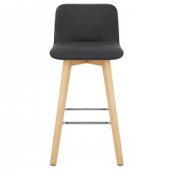 Chaise de Bar Chêne Tissu - Tide Crème