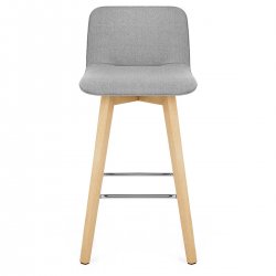 Chaise de Bar Chêne Tissu - Tide Crème