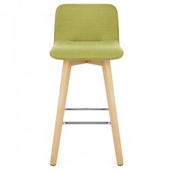 Chaise de Bar Chêne Tissu - Tide Crème