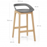 Tabouret de Bar Résine Bois - Crew Gris