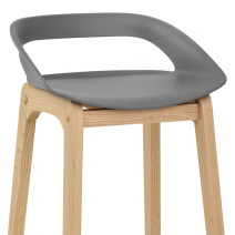 Tabouret de Bar Résine Bois - Crew Gris