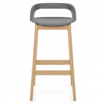 Tabouret de Bar Résine Bois - Crew Gris