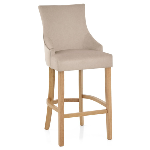 Chaise de Bar Tissu Chêne - Richmond Crème Chaise de Bar Tissu Chêne - Richmond Crème