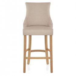 Chaise de Bar Tissu Chêne - Richmond Crème
