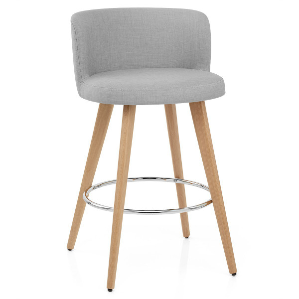 Chaise de Bar Bois Tissu - Club Gris Chaise de Bar Bois Tissu - Club Gris