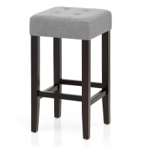  Tabouret de bar Bois Tissu- Oliver Gris