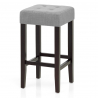  Tabouret de bar Bois Tissu- Oliver Gris