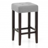  Tabouret de bar Bois Tissu- Oliver Gris