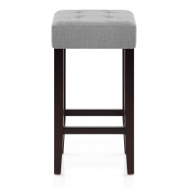  Tabouret de bar Bois Tissu- Oliver Gris