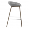 Tabouret de Bar Bois Velours - Epic Gris