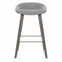 Tabouret de Bar Bois Velours - Epic Gris