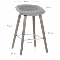 Tabouret de Bar Bois Velours - Epic Gris