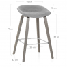 Tabouret de Bar Bois Velours - Epic Gris