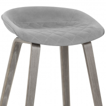 Tabouret de Bar Bois Velours - Epic Gris