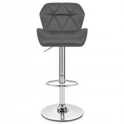 Chaise de Bar Faux Cuir Chrome - Diamond