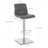 Chaise de Bar Cuir Chrome Brossé - Paradis Deluxe Gris