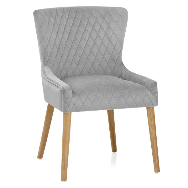 Chaise Bois Velours - City Gris Chaise Bois Velours - City Gris