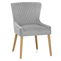 Chaise Bois Velours - City Gris