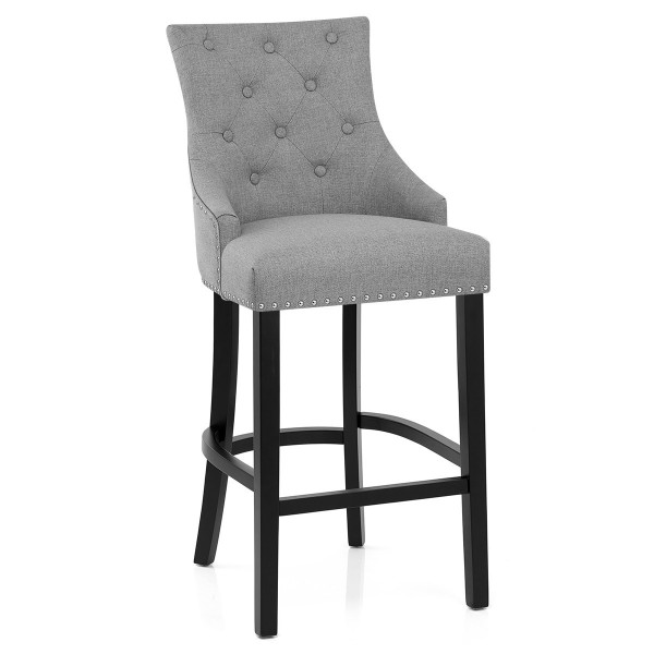 Chaise de Bar Bois Tissu - Ascot Gris Chaise de Bar Bois Tissu - Ascot Gris