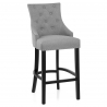 Chaise de Bar Bois Tissu - Ascot Gris
