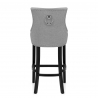 Chaise de Bar Bois Tissu - Ascot Gris