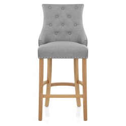 Chaise de Bar Chêne Tissu - Ascot Gris Foncé