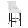 Chaise de Bar Bois Cuir Croûté - Ascot Blanc
