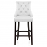 Chaise de Bar Bois Cuir Croûté - Ascot Blanc