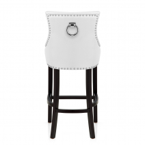 Chaise de Bar Bois Cuir Croûté - Ascot Blanc