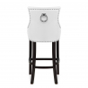 Chaise de Bar Bois Cuir Croûté - Ascot Blanc