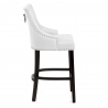 Chaise de Bar Bois Cuir Croûté - Ascot Blanc