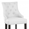 Chaise de Bar Bois Cuir Croûté - Ascot Blanc