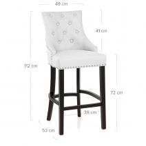 Chaise de Bar Bois Cuir Croûté - Ascot Blanc