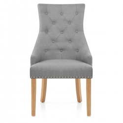 Chaise Chêne Tissu - Ascot Gris