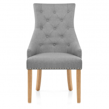 Chaise Chêne Tissu - Ascot Gris
