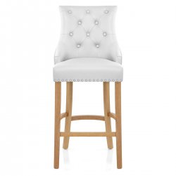 Chaise de bar Cuir Crouté Chêne - Ascot Noir