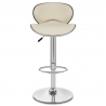 Chaise de Bar Faux Cuir Chrome - Félix Crème