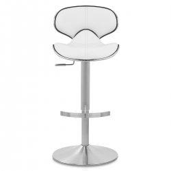 Chaise de Bar Cuir Chrome Brossé - Félix Deluxe
