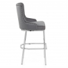 Chaise de bar Velour Métal - Grange Gris