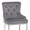 Chaise de bar Velour Métal - Grange Gris