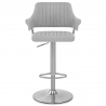 Chaise de Bar Tissu Chrome Brossé - Skyline Gris