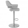 Chaise de Bar Tissu Chrome Brossé - Skyline Gris