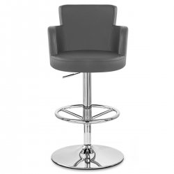 Chaise de Bar Faux Cuir Chrome - Château